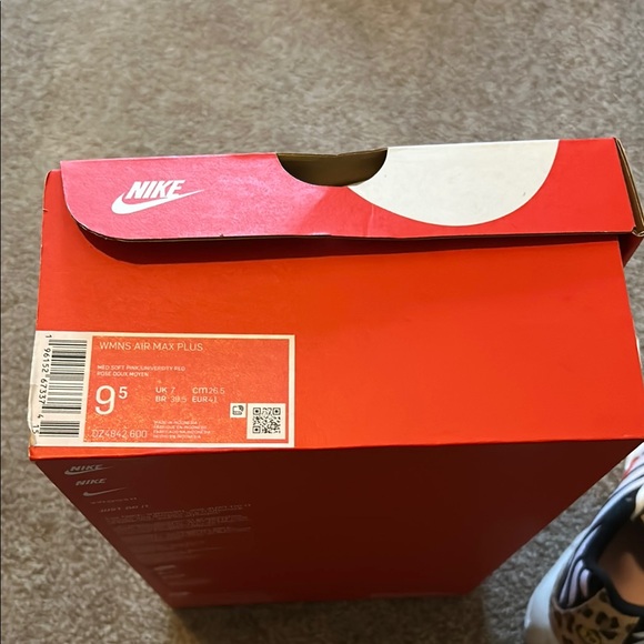 NIB RARE Nike Air Max Plus Sneakers White and Black with Leopard size 9.5 - Picture 9 of 9